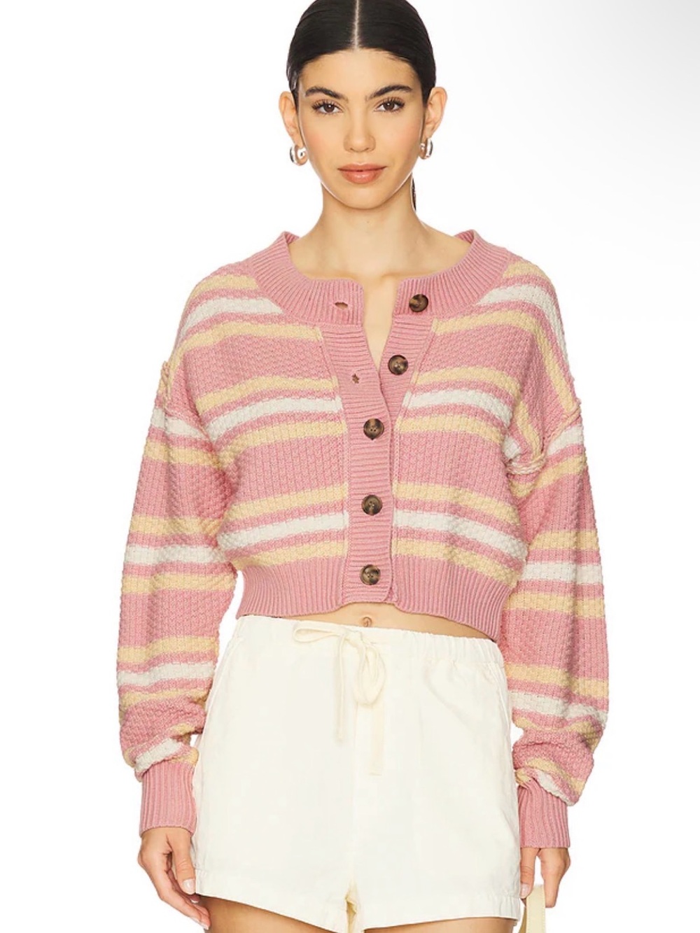 Lila Stripe Cardi in Pink Combo
Free People NWT